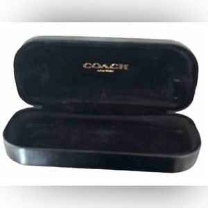 COACH New York Black Sunglass Eyeglass Hard Clamshell Case Black Felt Interior